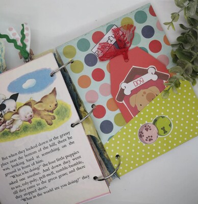 Poky Little Puppy Little Golden Book Junk Journal, Poky Little puppy Album, Scrapbook, Baby Book Gift - image5
